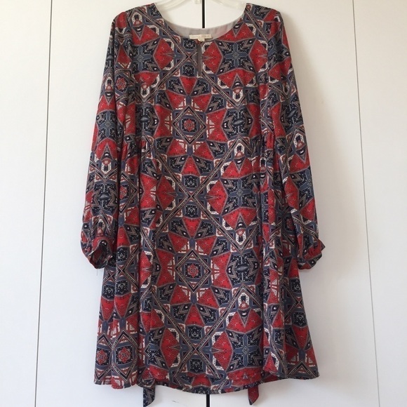 Paper Crown Anthropologie Efflorescence Red Dress - Picture 2 of 16